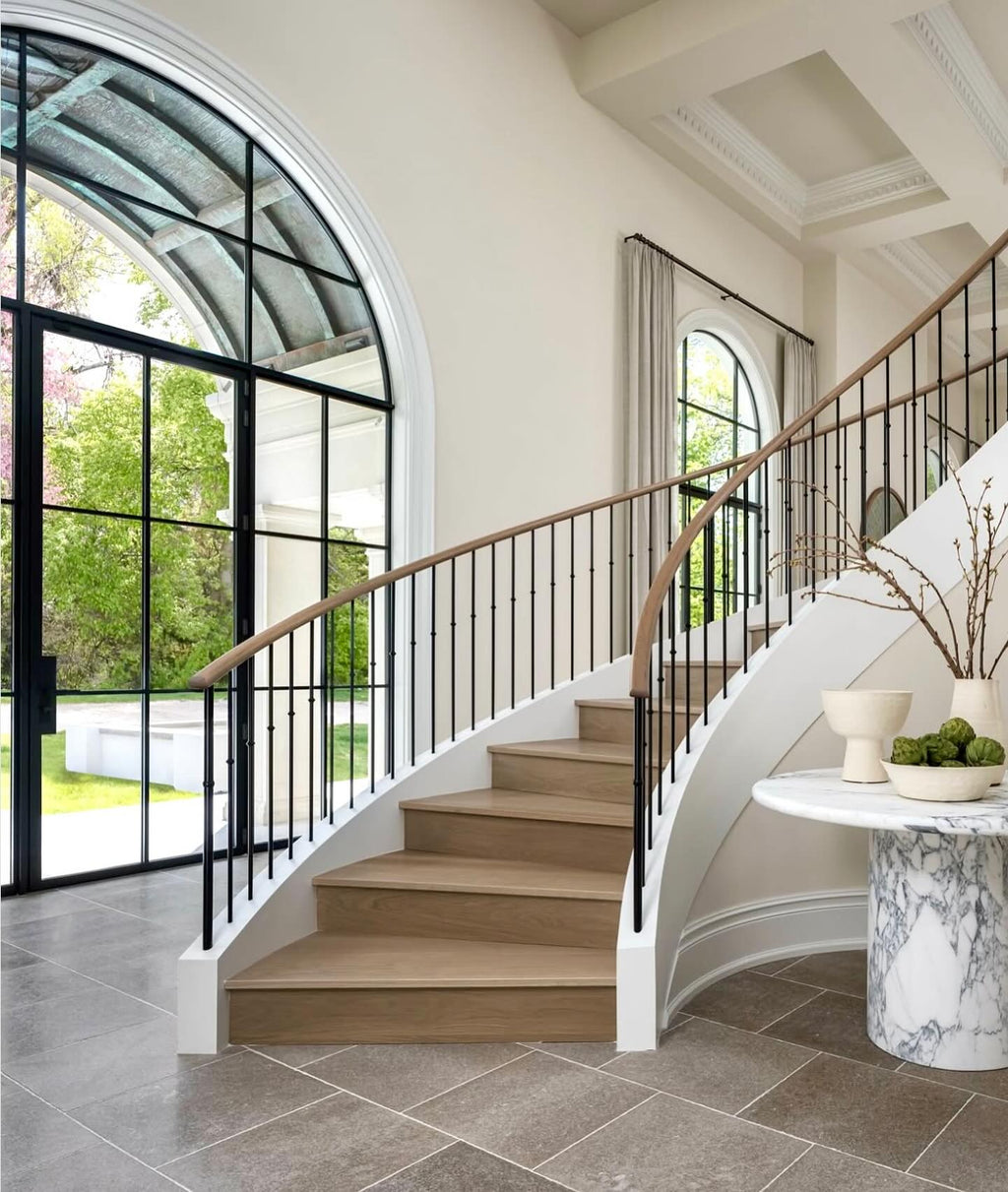 austaircase Classic Matte Black Iron Stair Balustrade