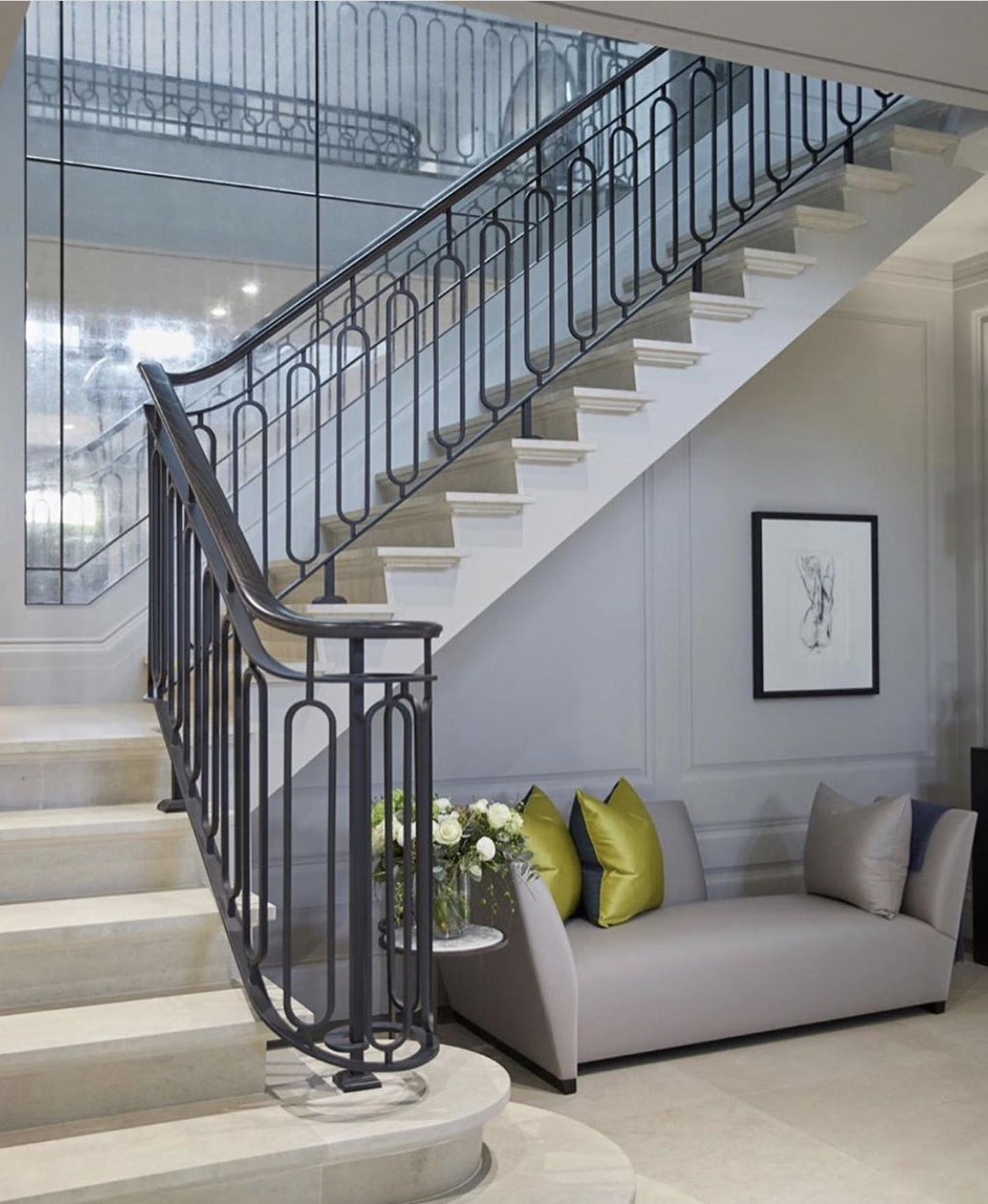 austaircase Modern Minimalist Oval Loop Iron Stair Balustrade
