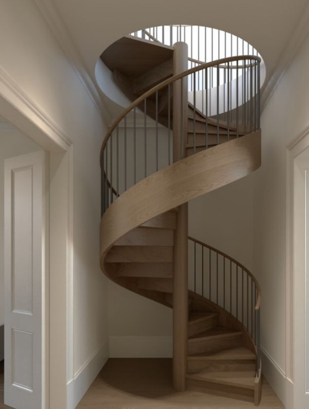 Oak Wood  Interior Spiral staircase