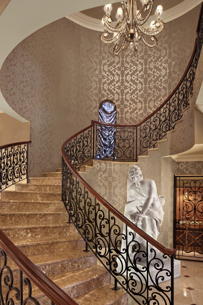 austaircase Custom Exterior Curved Iron Balustrade