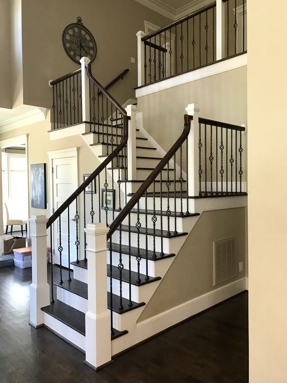 austaircase Vintage Inspired Black Iron Stair Balustrade For Villa&Hotel