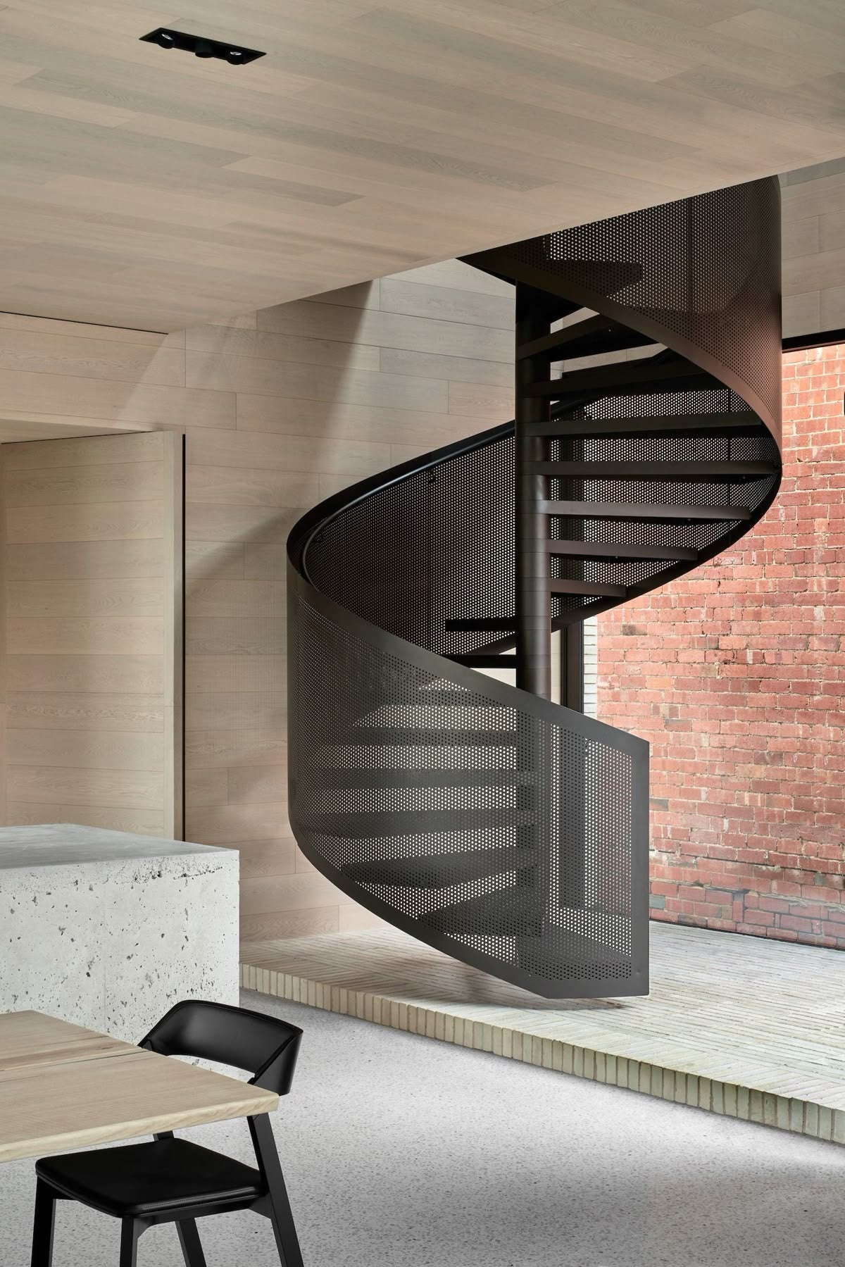 Custom indoor spiral staircase