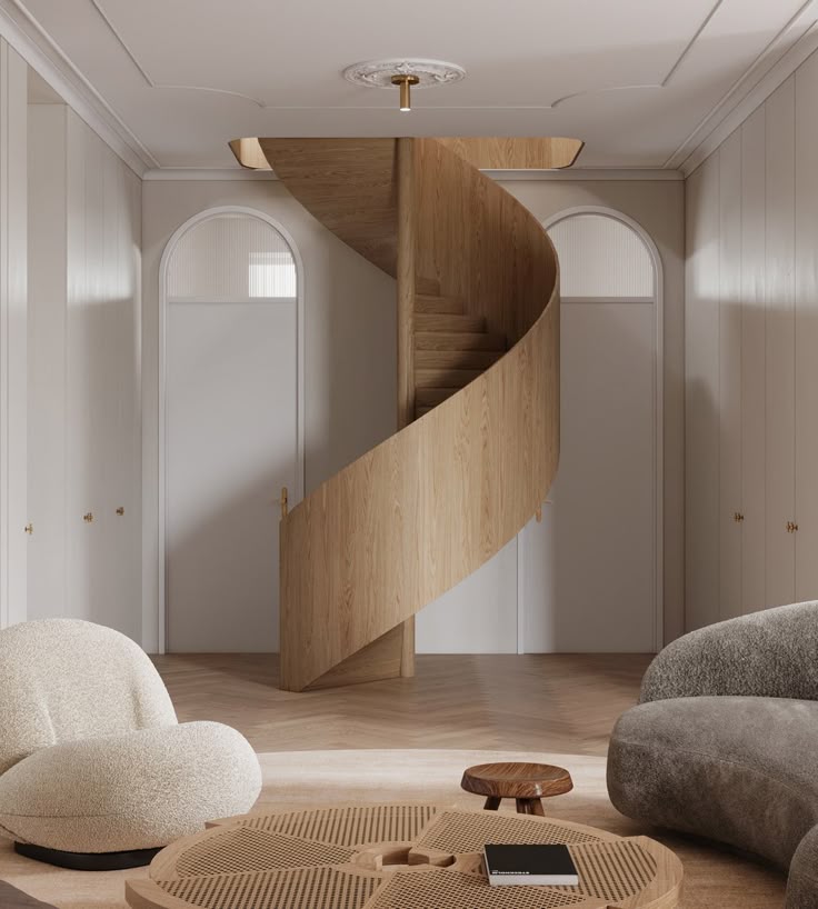 Indoor Oak Spiral Staircase