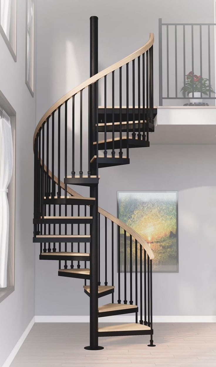 Interior Space-Saving Spiral Staircase