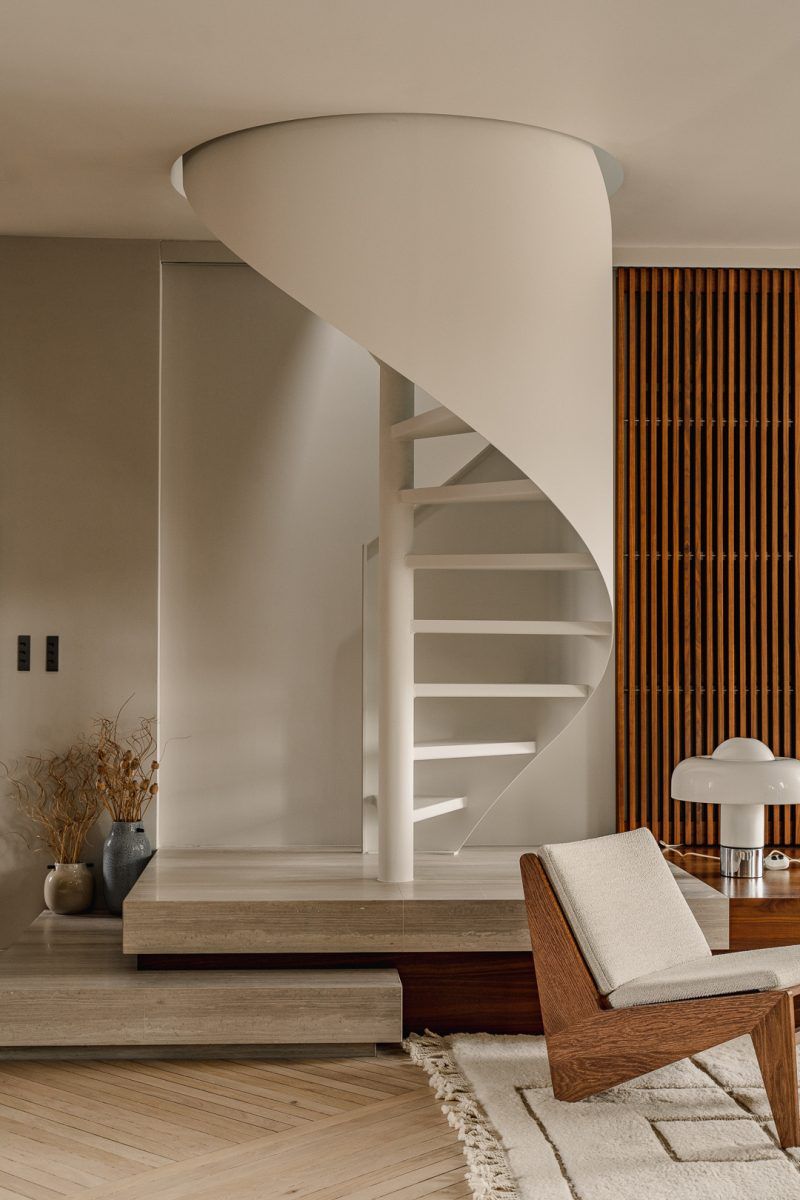 Modern Wooden Spiral Staircase