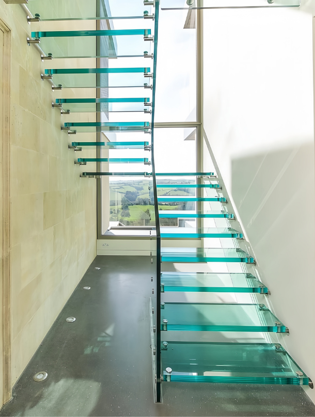 Modern LED Lighted Floating Staircase