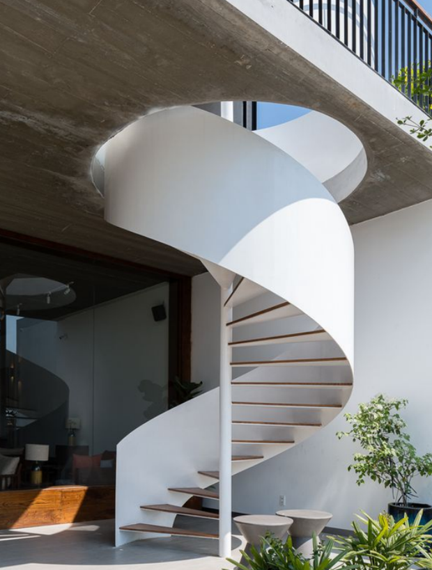 Modern design interior spiral staircase