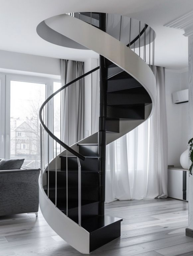 Spiral Staircase With Metal Frame Interior