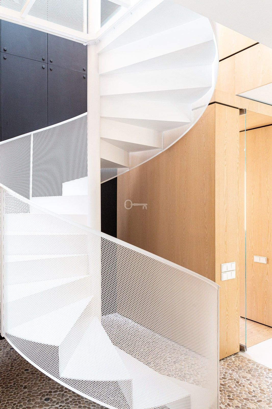 White Steel Spiral Staircase