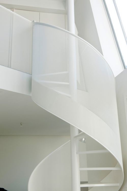White Steel Spiral Staircase