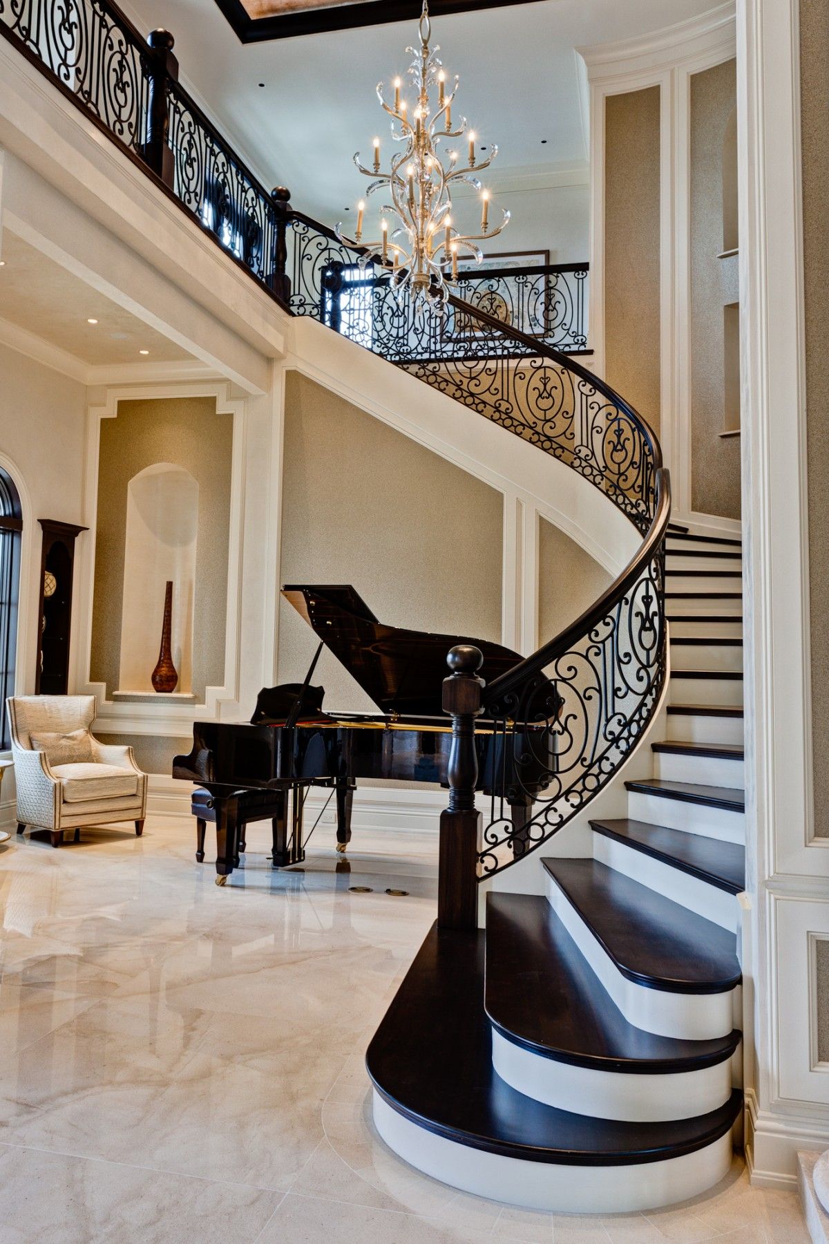 austaircase Premium Forged Iron Curved Stair Balustrade For Villa