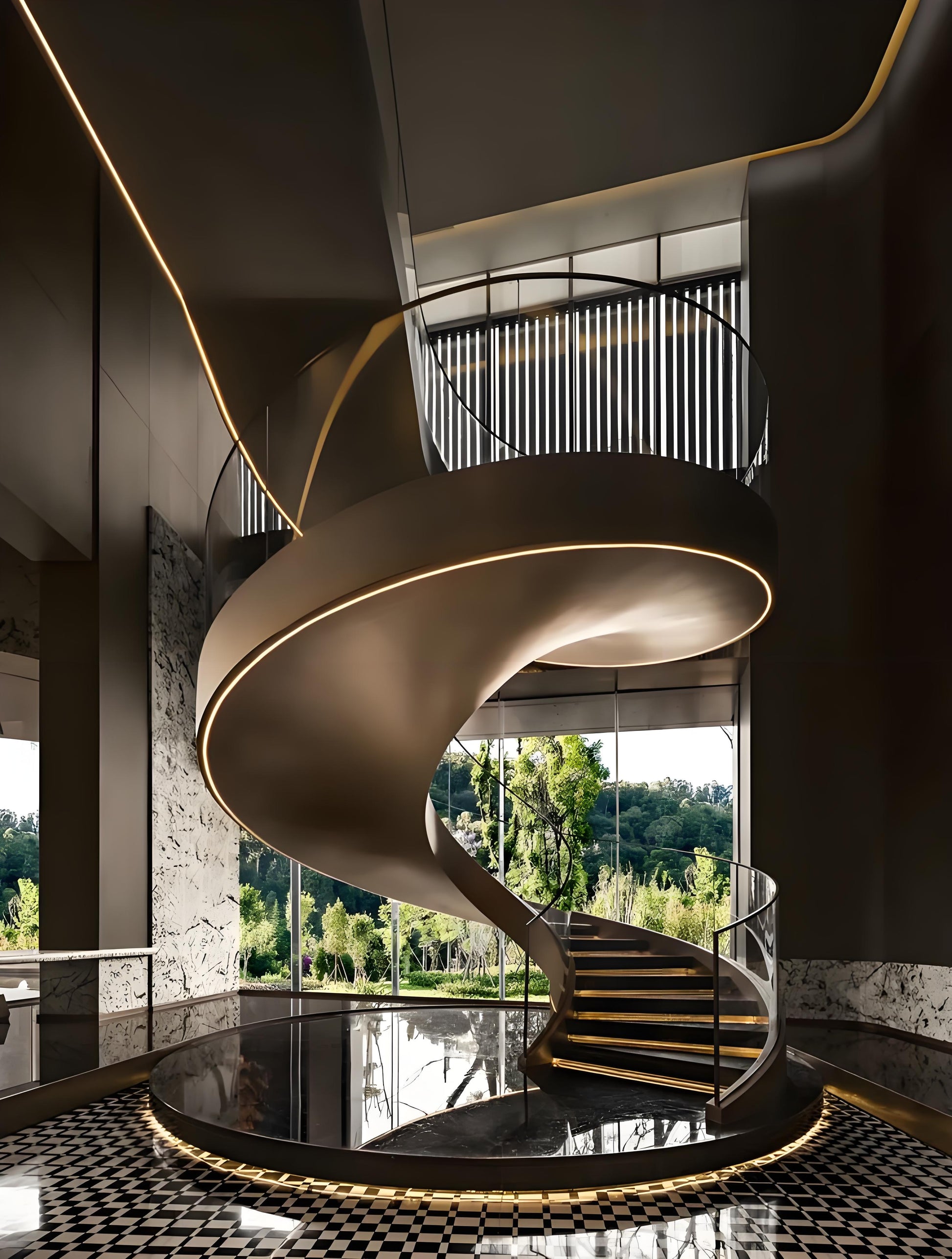 Exclusive Luxury Indoor Curved Staircase