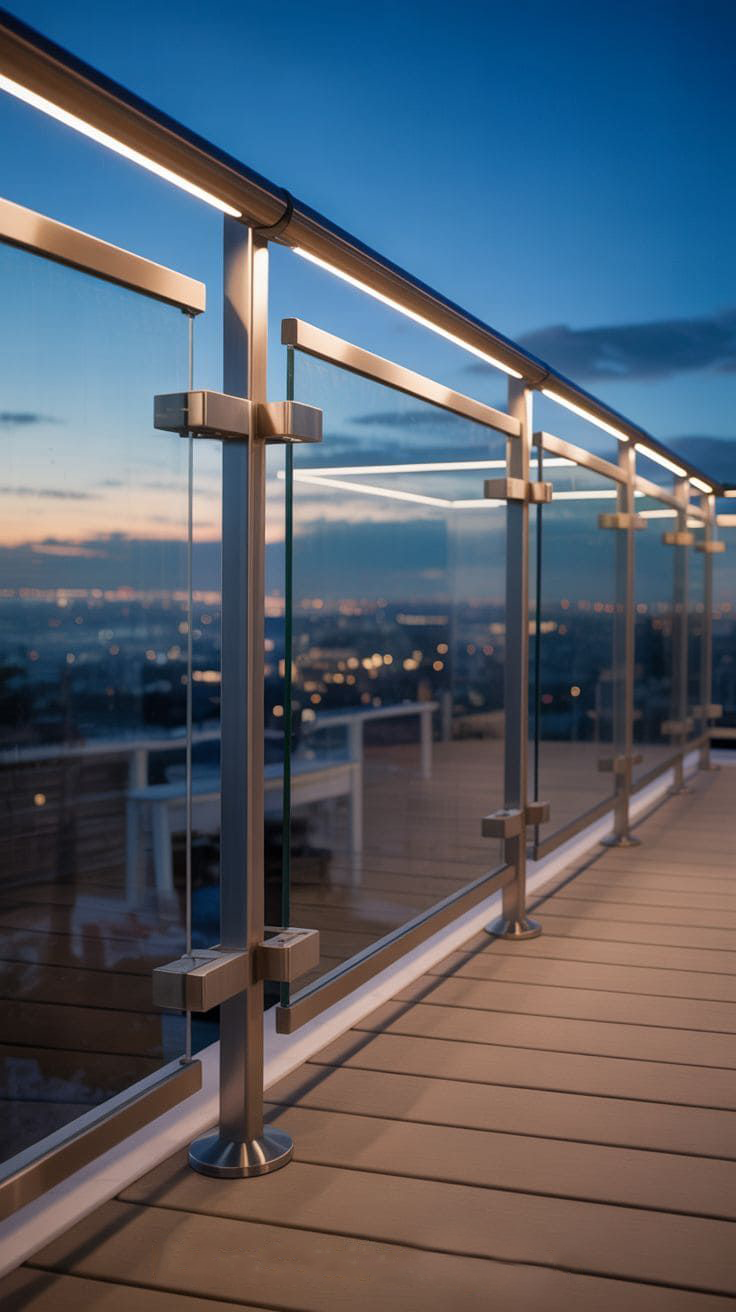 austaircase Modern Steel Glass Balcony Railing