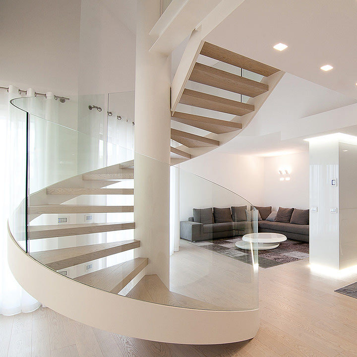 Heat Bent Glass Spiral Staircase