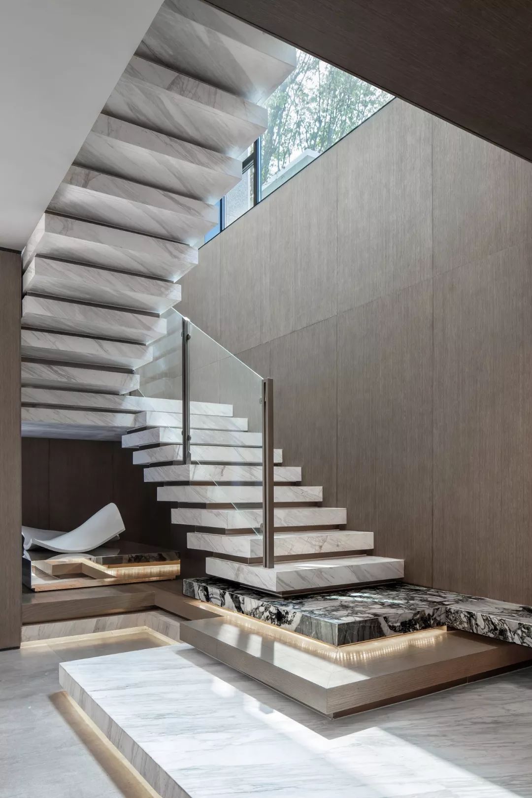 Luxury custom marble interior design staircase