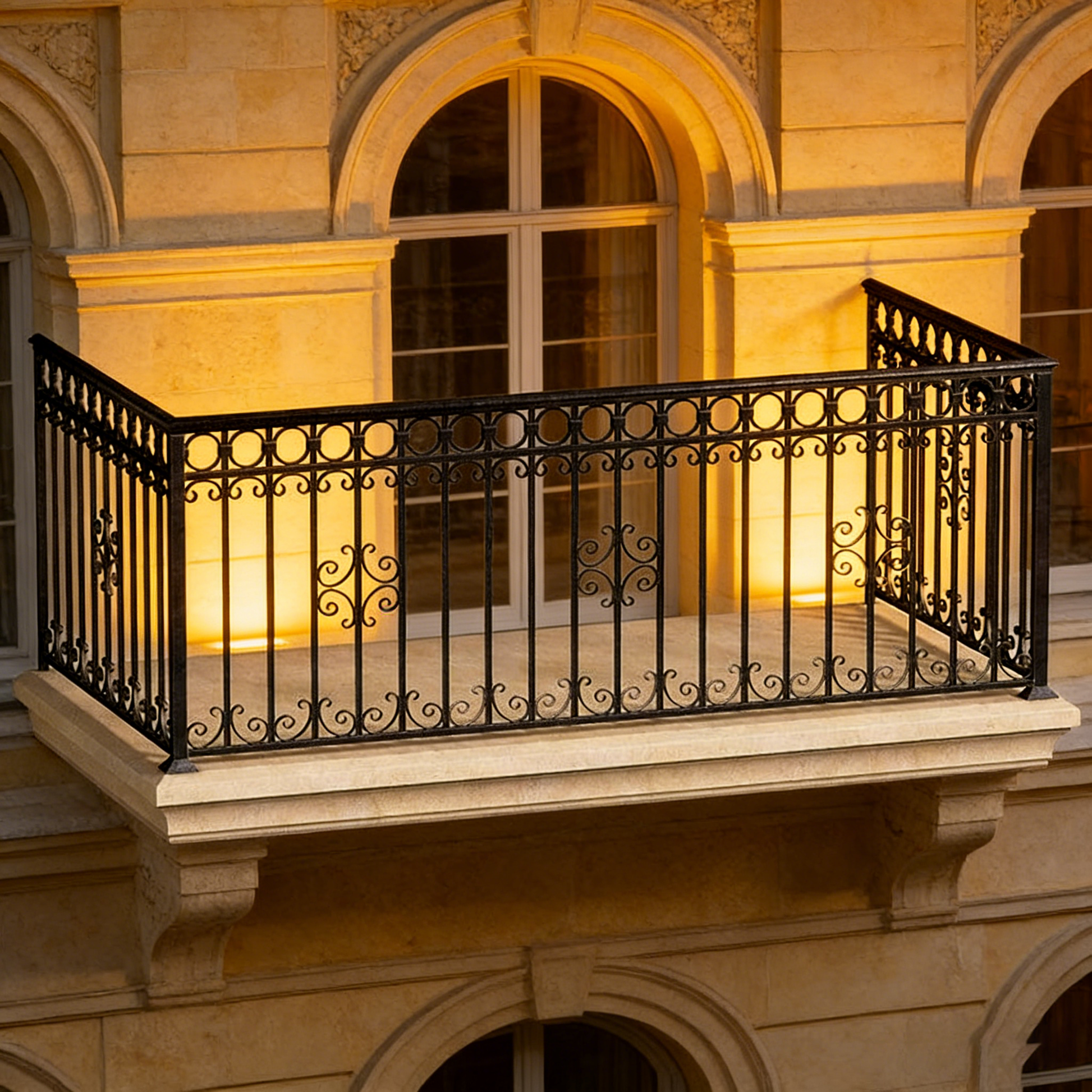 austaircase Luxury Wrought Iron Railing For Commercial Projects