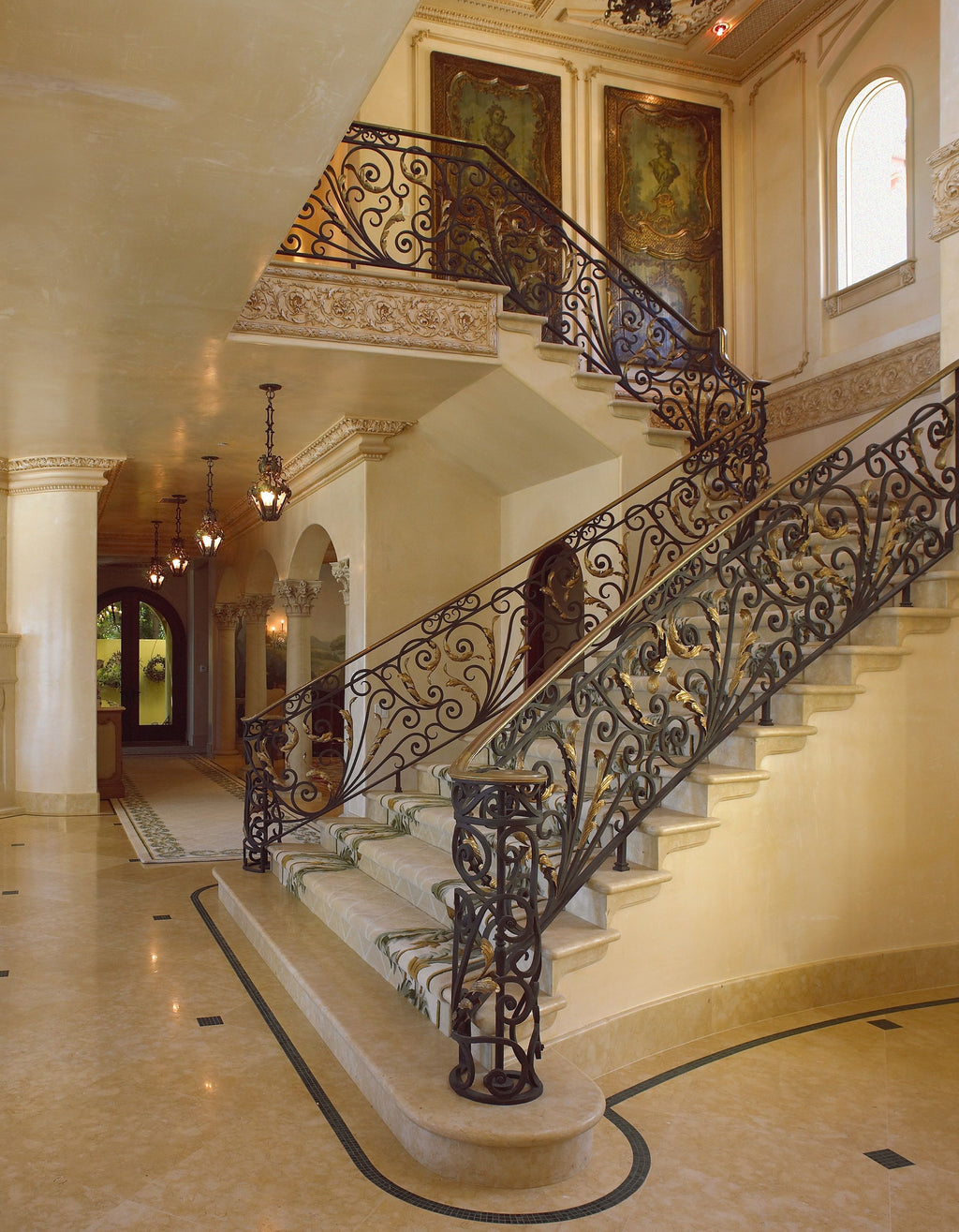 austaircase Luxury Wrought Iron Balustrade For Villa