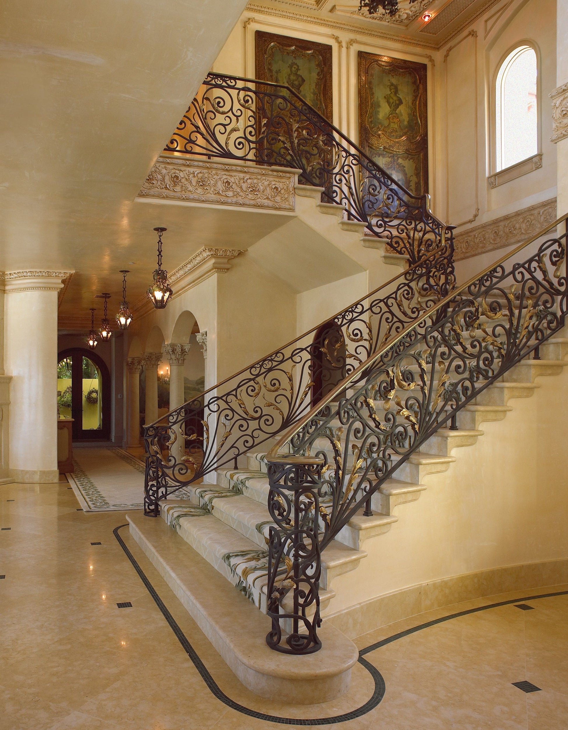 austaircase Luxury Wrought Iron Balustrade For Villa