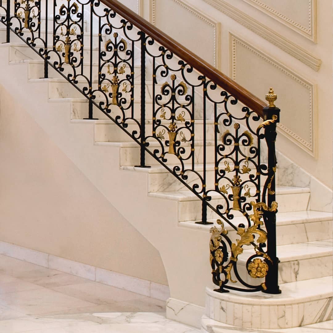 austaircase Luxury Wrought Iron Balustrade For Villa