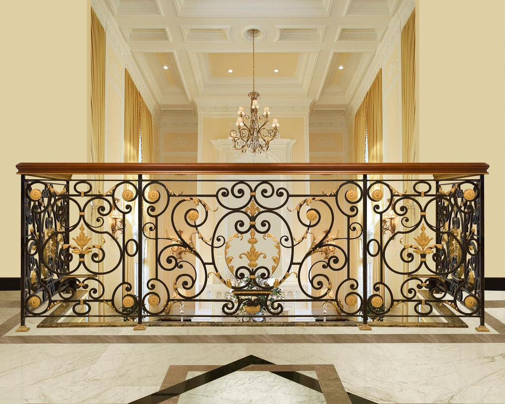 austaircase Luxury Grand Foyer Iron Stair Balustrade For Villa