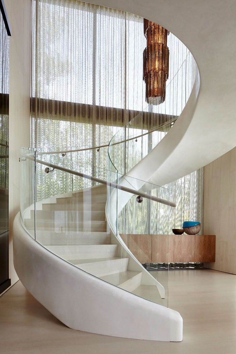 Bend Glass Railing Curved Staircase
