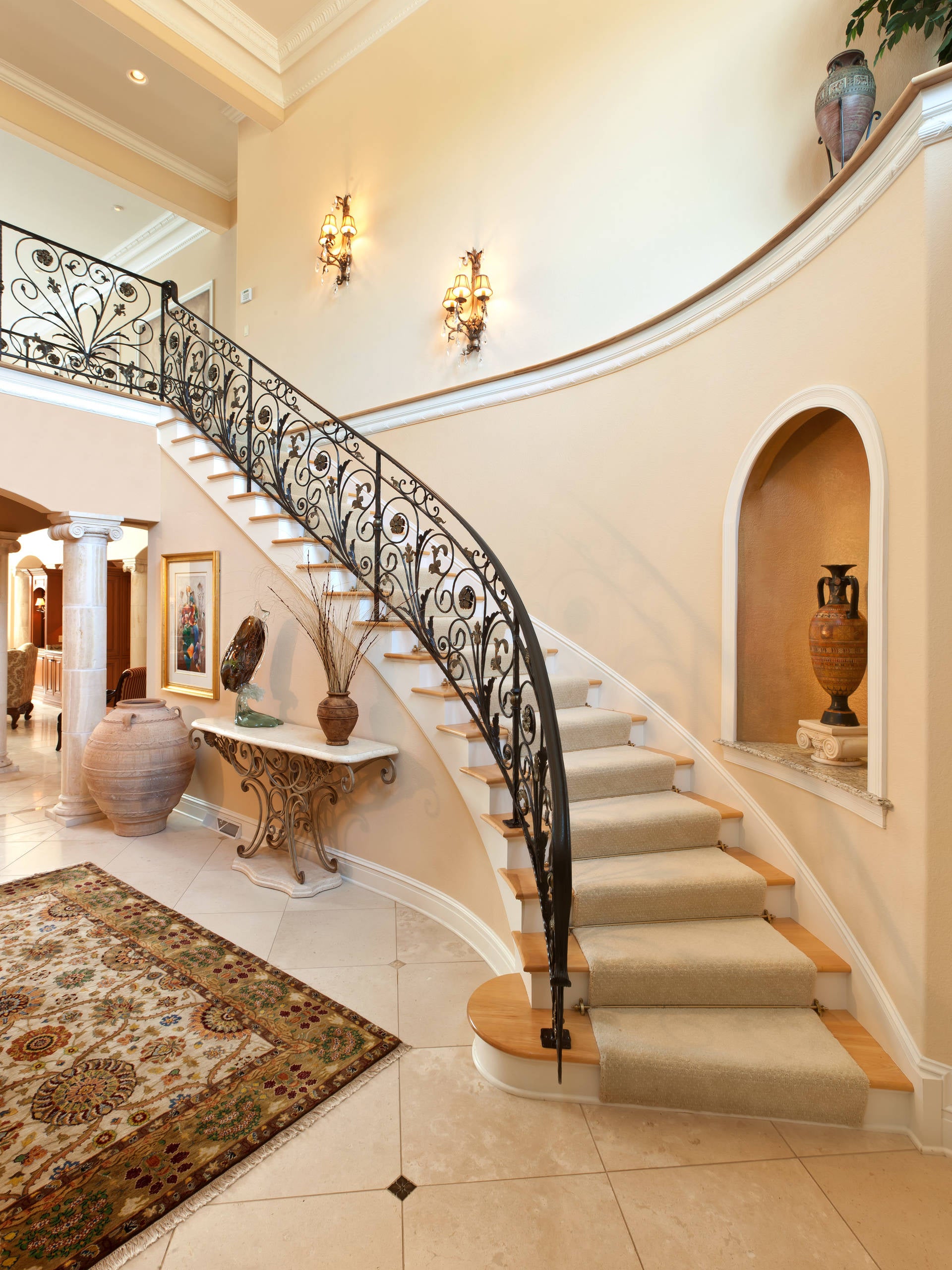 austaircase Classic French Wrought Iron Stair Balustrade For Villa